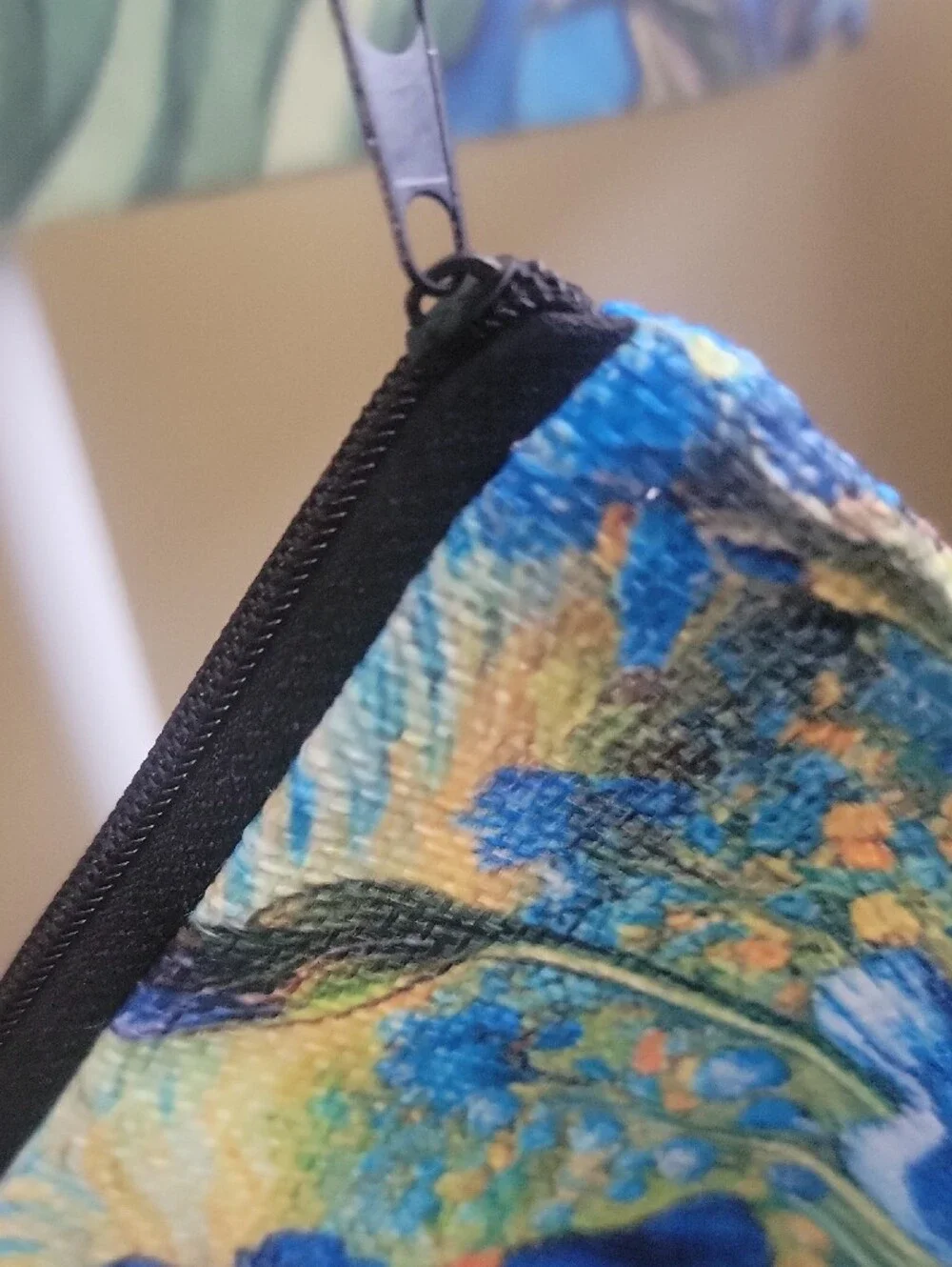 $GIFTABLE TOTE$ Van Gogh Blue Iris Floral Canvas Tote Bag with Matching Pouch
